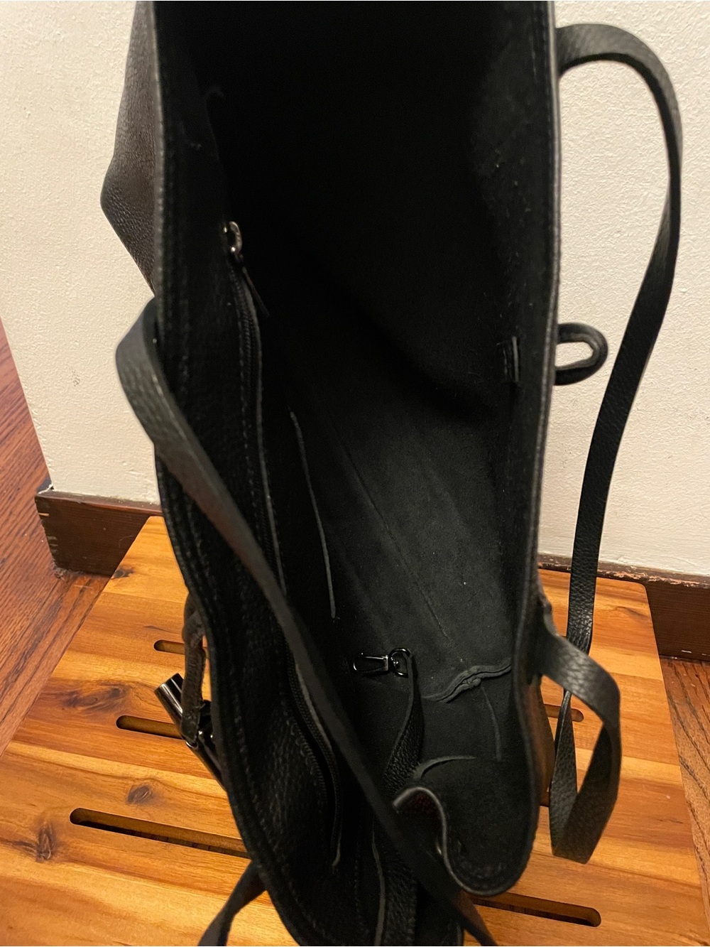 Longchamp Roseau Large Leather Tote black Pebbled leather toggle closure - Picture 8 of 15